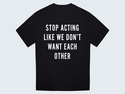 T-Shirt Heavy Zwart - Stop acting