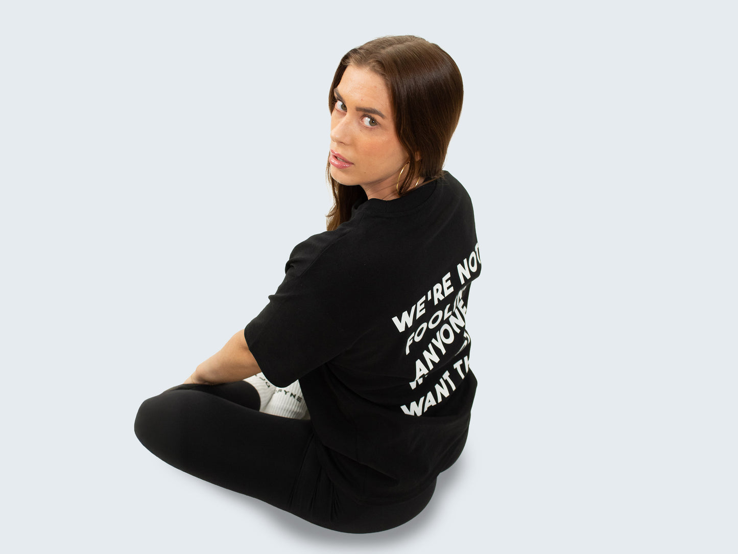 T-Shirt Heavy Zwart - We're not fooling anyone