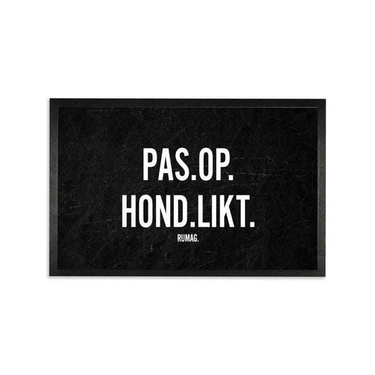 Deurmat - Pas op: Hond likt