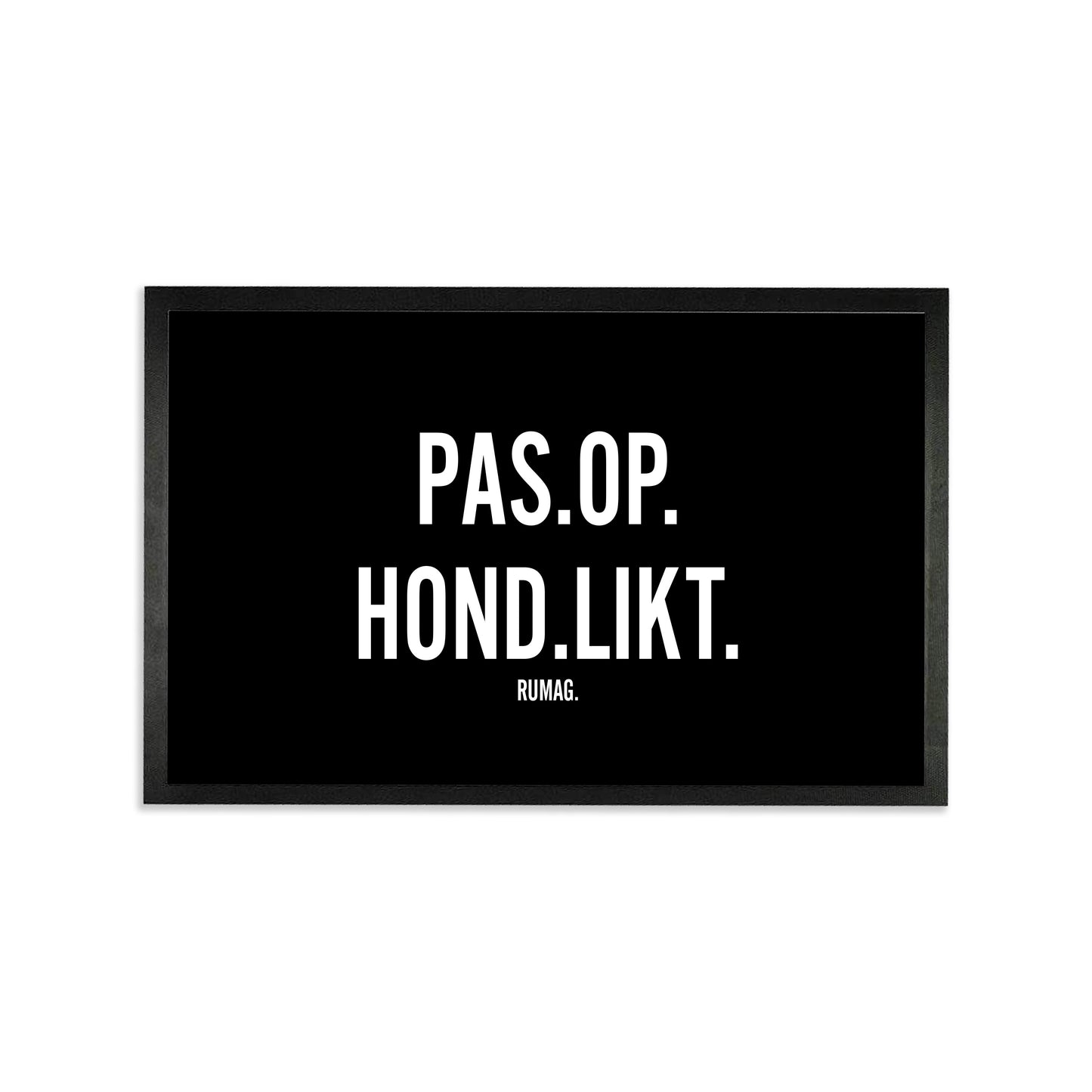 Deurmat - Pas op: Hond likt