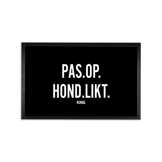 Deurmat - Pas op: Hond likt