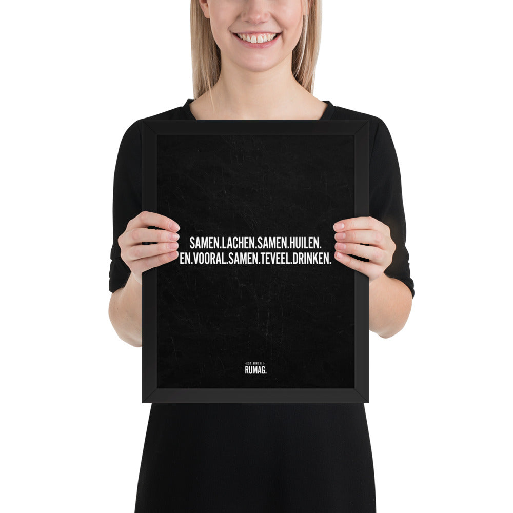 Samen lachen samen huilen - Framed Quote