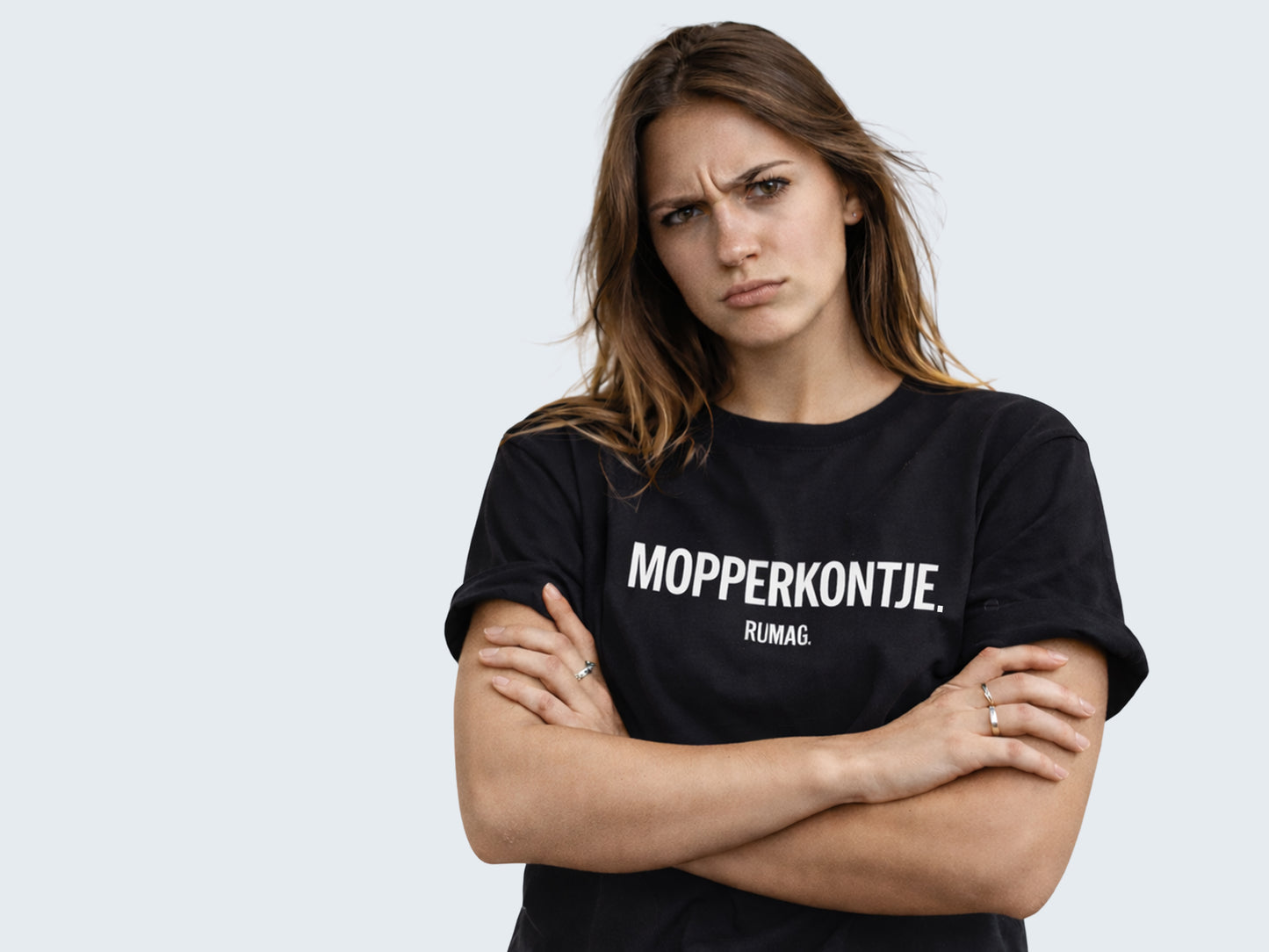 T-shirt Regular Fit Zwart - Mopperkontje