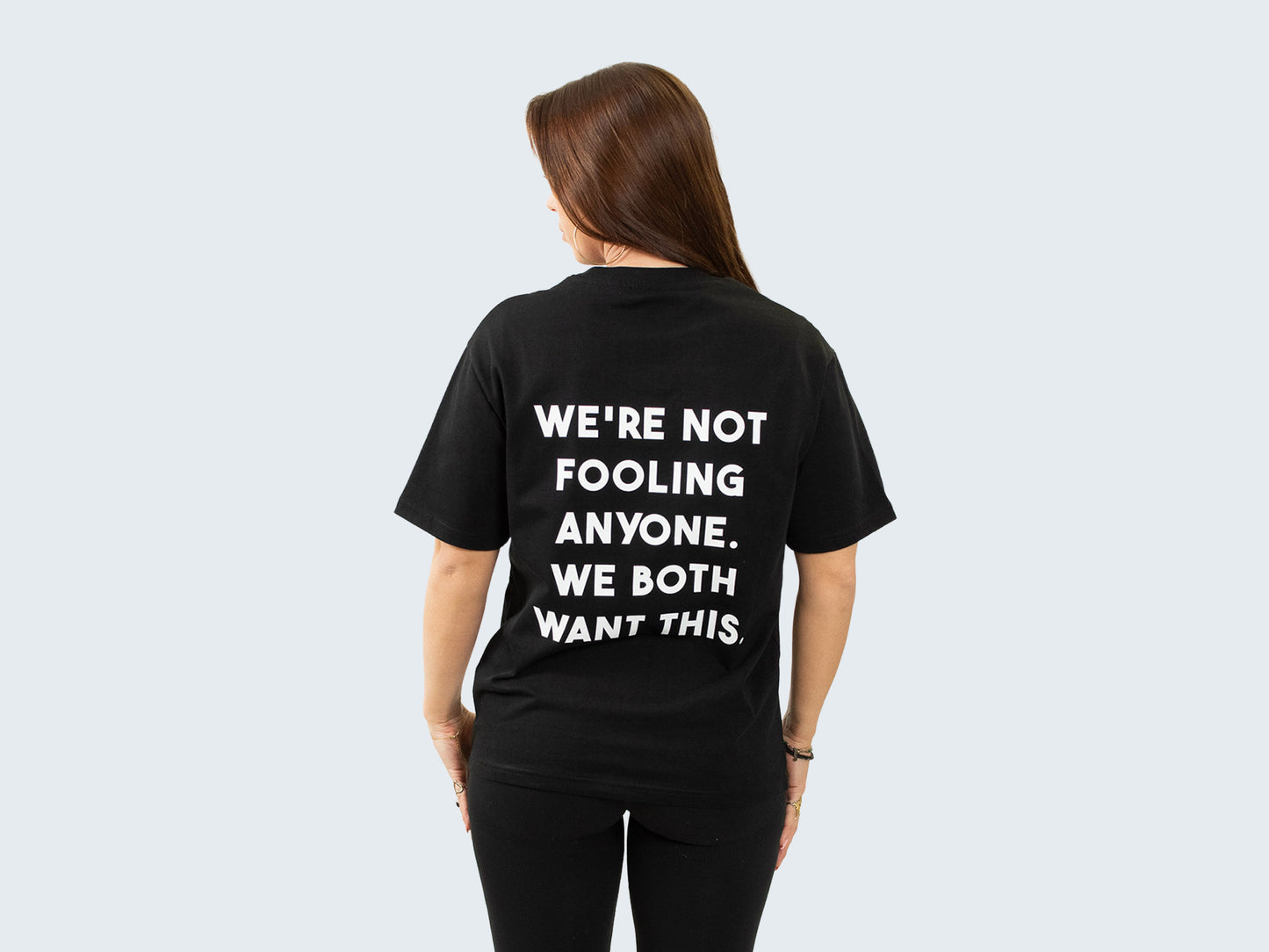T-Shirt Heavy Zwart - We're not fooling anyone